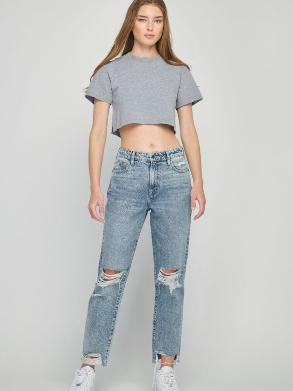 NWT Hidden Tracey High Rise Acid Wash Cropped Straight Fit Jean